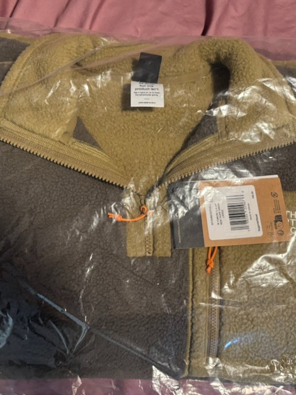 North Face Men’s Yumiori ¼-Zip - Size L - Brown - NWT, Original Packaging
